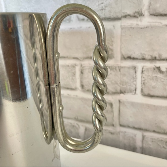 Vintage BW Buenilum Aluminum Pitcher w/ Ice Catching Lip Braided Handle - Picture 2 of 13